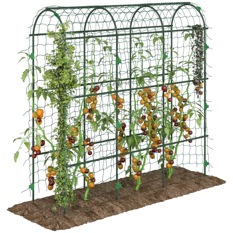 Metal Garden Trellis, Arch Trellis For Climbing Plants Outdoor, A-Frame, With Climbing Net