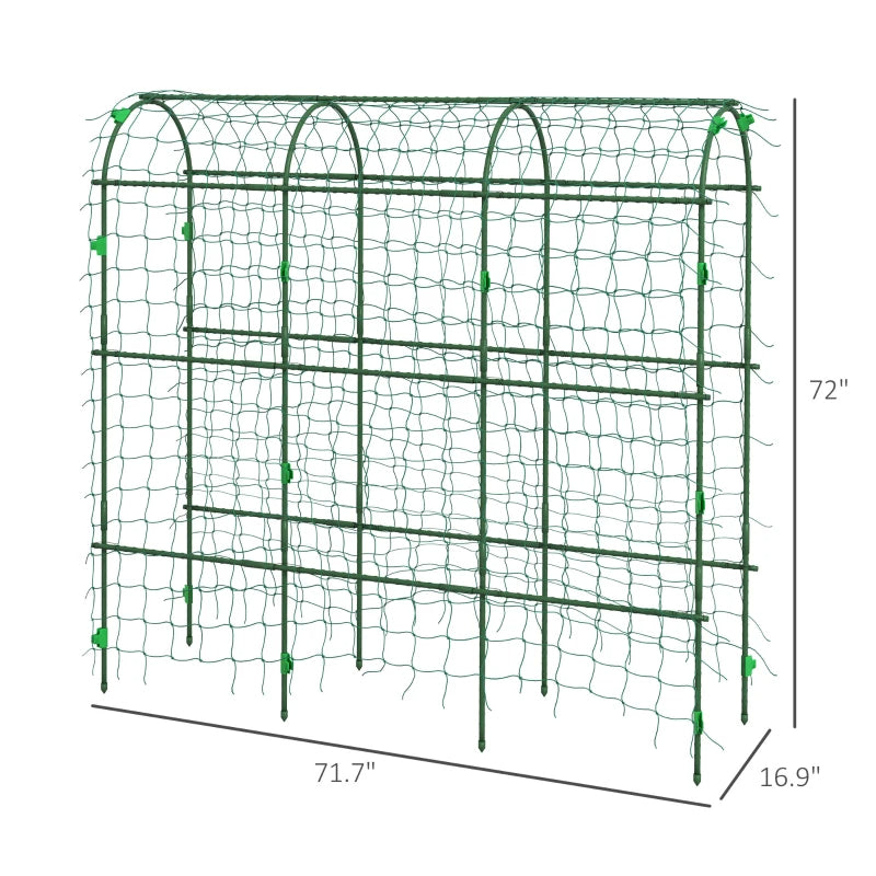 Metal Garden Trellis, Arch Trellis For Climbing Plants Outdoor, A-Frame, With Climbing Net