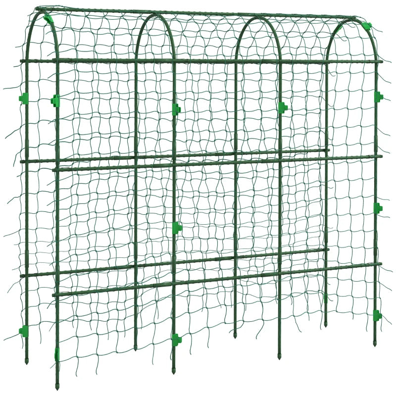 Metal Garden Trellis, Arch Trellis For Climbing Plants Outdoor, A-Frame, With Climbing Net