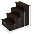 Pet Stairs, Small Pet Steps With Cushioned Removable Covering For Dogs And Cats Up To 22 Lbs, Brown