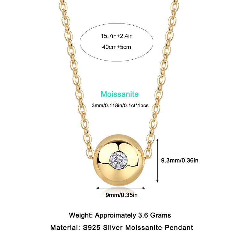 1Fortune Circulation Luxury Fashion Diamond Pendant Necklace Set With Mosan Diamond Silver Ornaments Prohibit Tk Sales