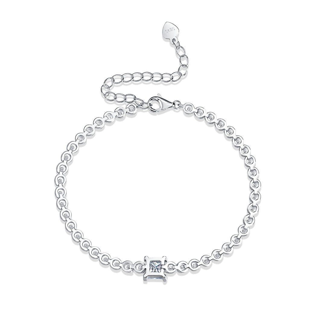 1Rubik Cube Luxury Fashion Mosan Diamond Silver Jewelry Comparable To Natural Diamond Bracelet Prohibit Tk Sales