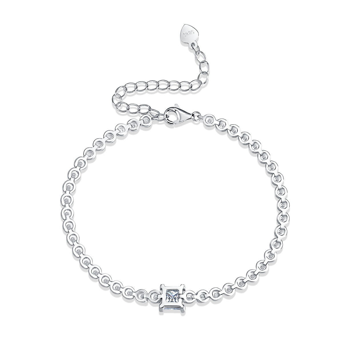 1Rubik Cube Luxury Fashion Mosan Diamond Silver Jewelry Comparable To Natural Diamond Bracelet Prohibit Tk Sales