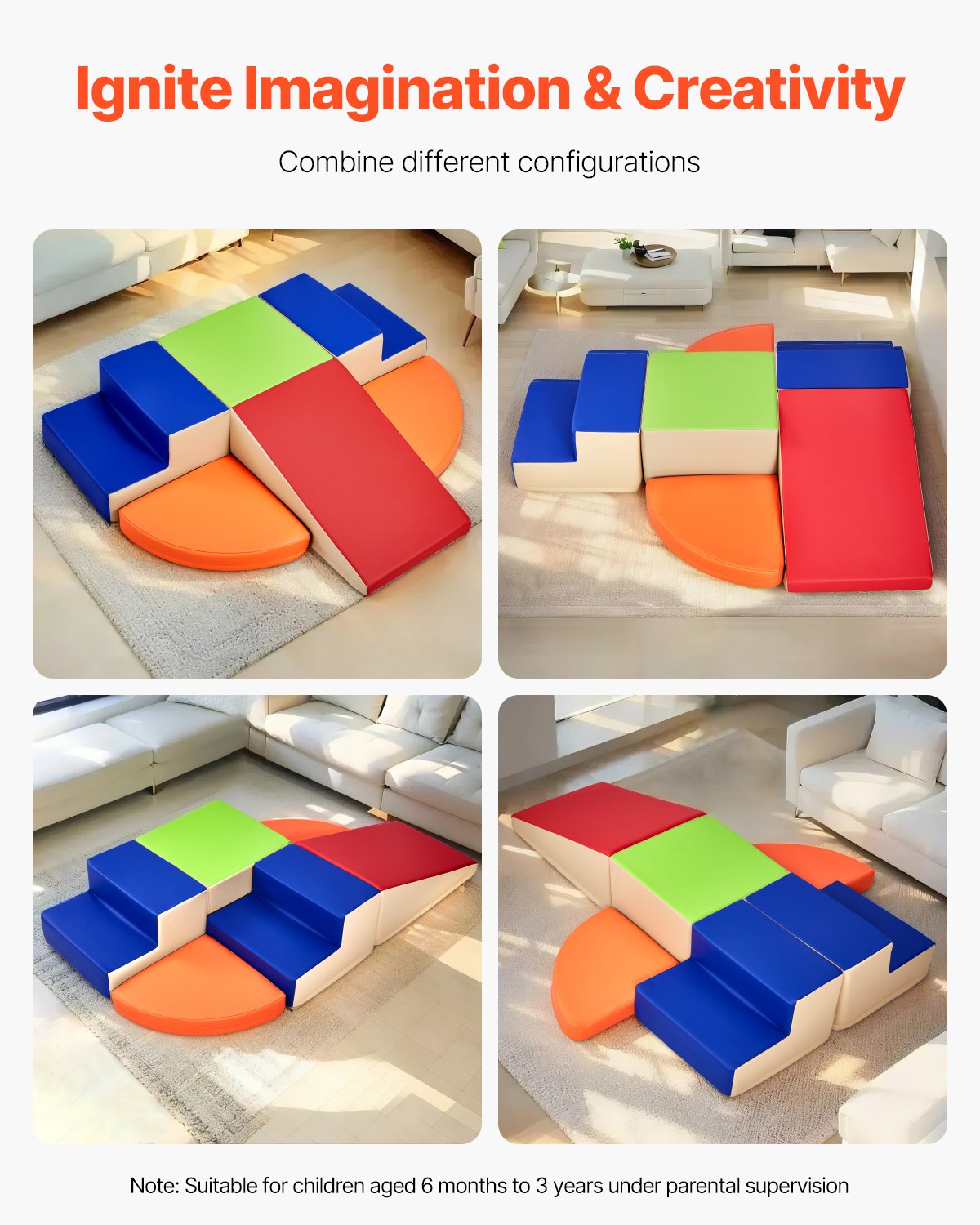 Climbing Toys 6 Piece Foam Climbing Blocks Set For Toddlers And Preschoolers