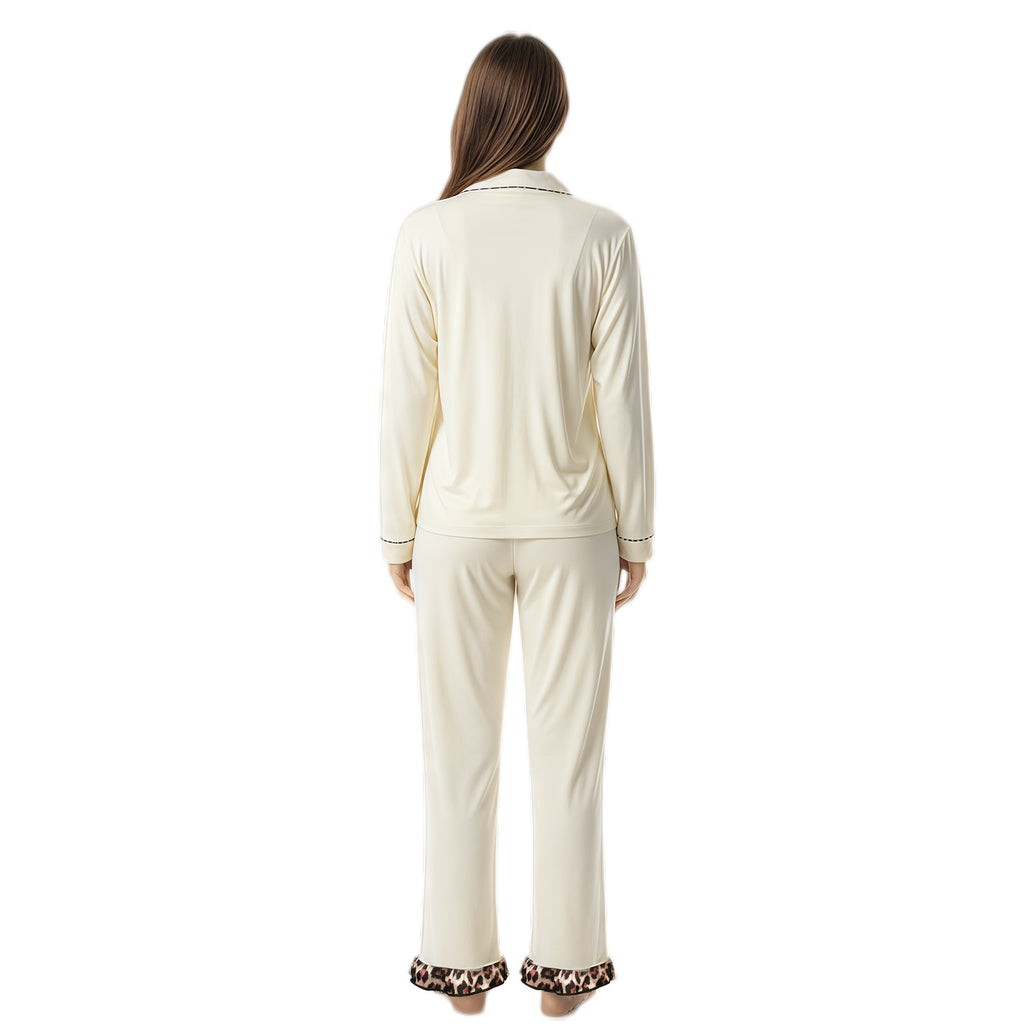 RONGTAI Cotton Womens Pajama Sets Comfy Fall Winter Pajama Set Long Sleeve Sleepwear 2 Pcs Pjs Nightwear