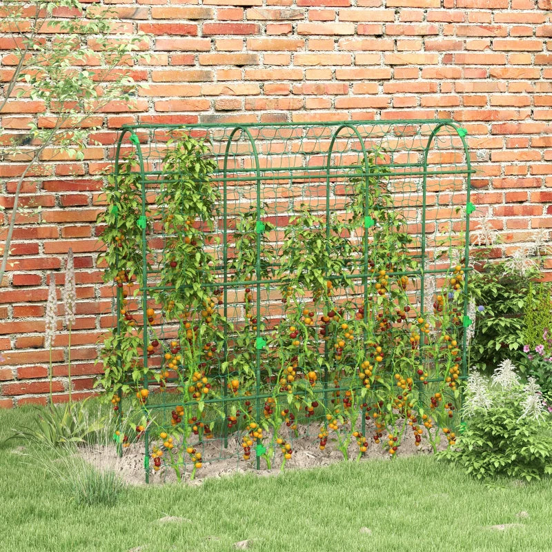 Metal Garden Trellis, Arch Trellis For Climbing Plants Outdoor, A-Frame, With Climbing Net