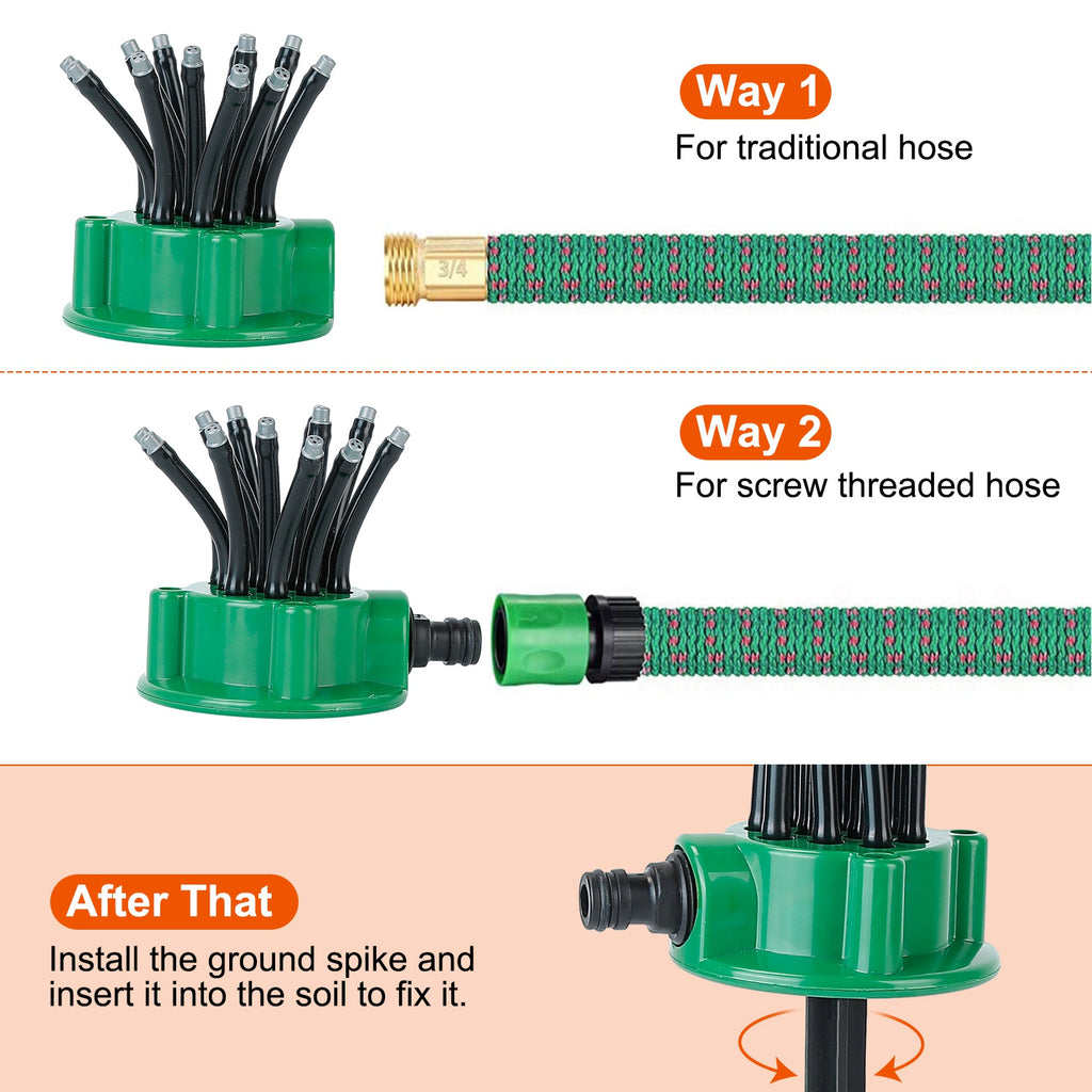 360 Degree Flexible Lawn Sprinkler Automatic 12 Tubes Garden Water Irrigation Sprayers Garden Sprinkler