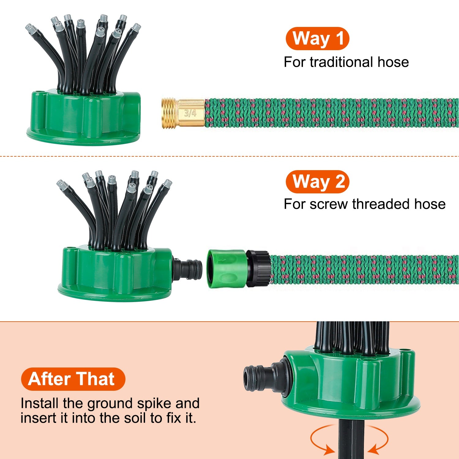 360 Degree Flexible Lawn Sprinkler Automatic 12 Tubes Garden Water Irrigation Sprayers Garden Sprinkler