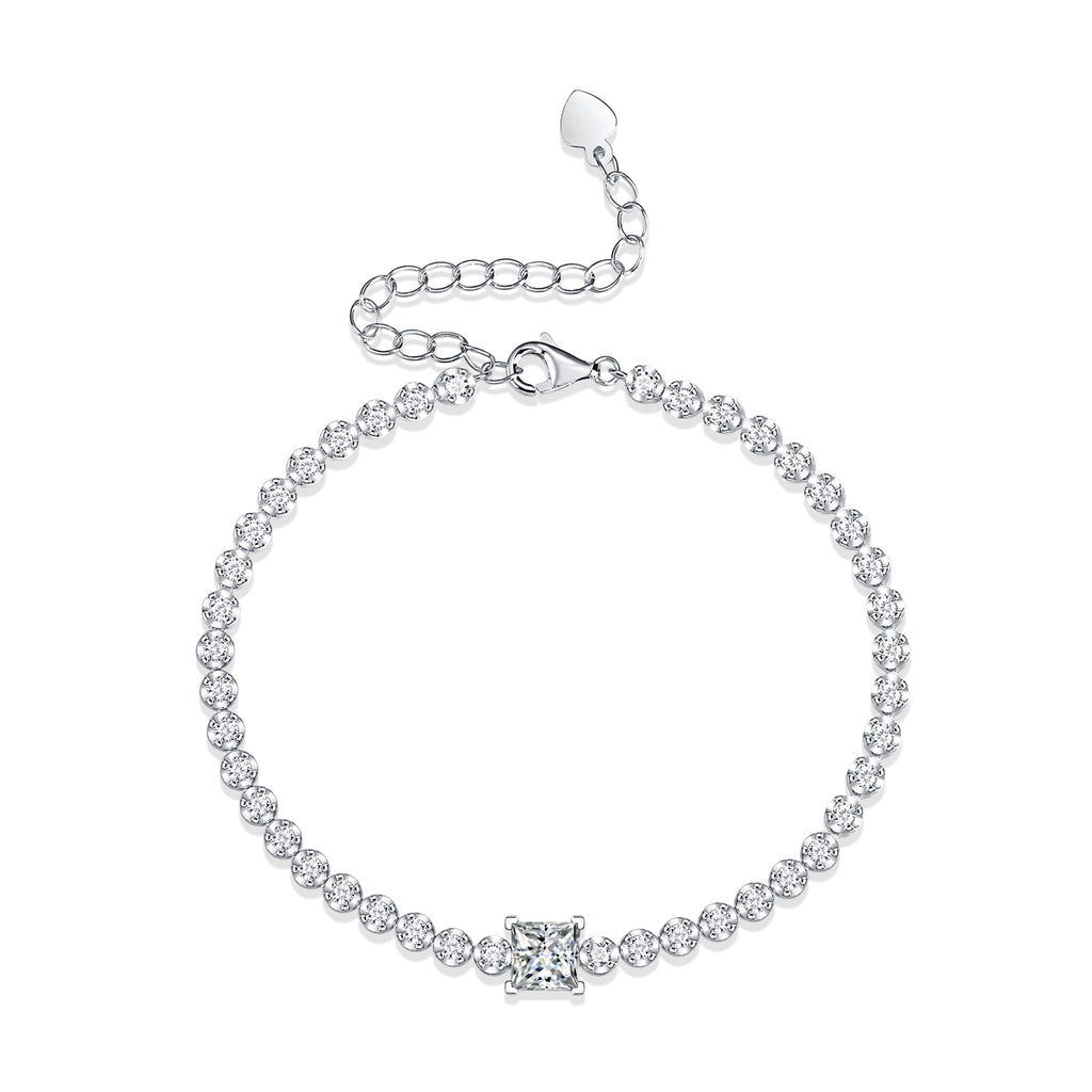 1Rubik Cube Luxury Fashion Mosan Diamond Silver Jewelry Comparable To Natural Diamond Bracelet Prohibit Tk Sales