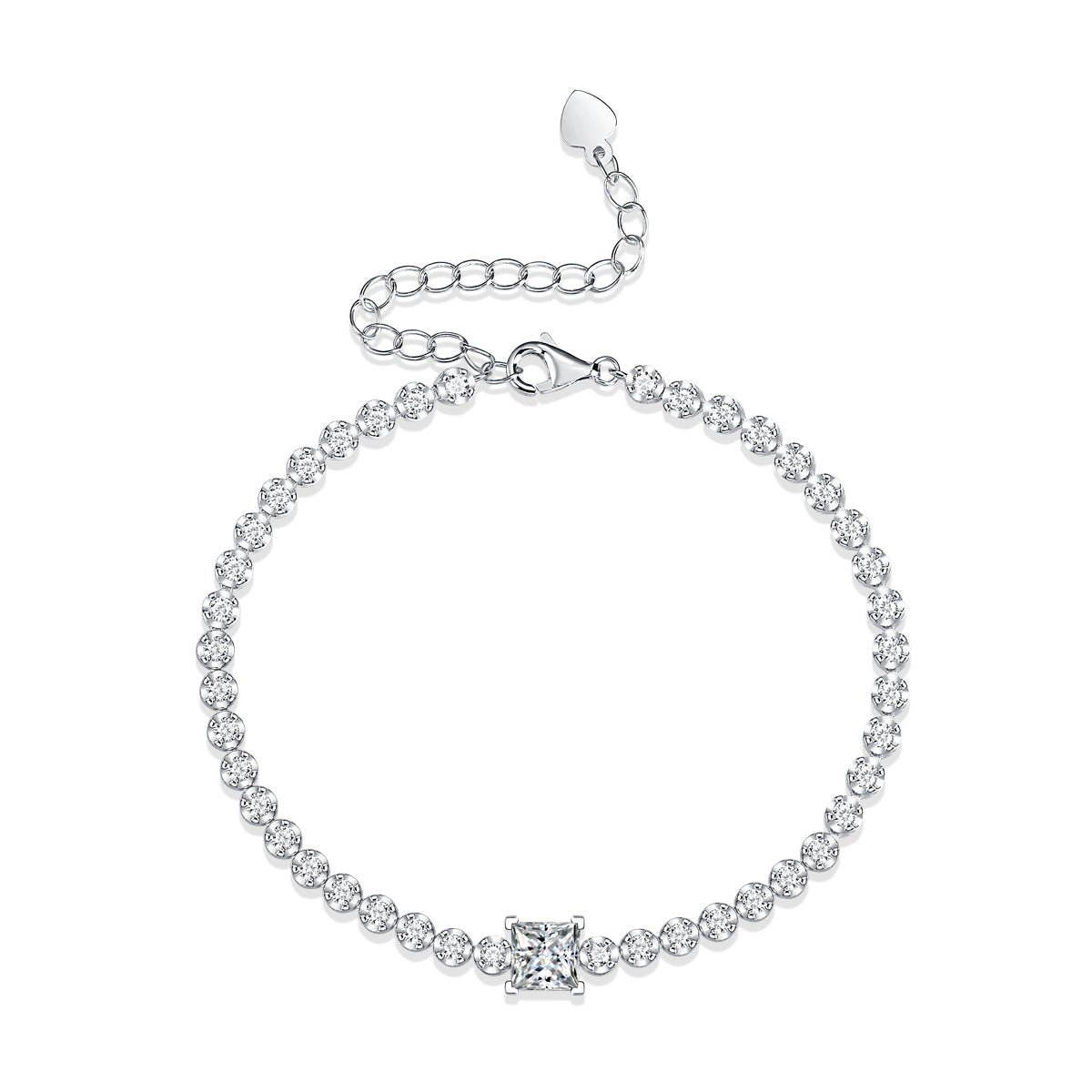 1Rubik Cube Luxury Fashion Mosan Diamond Silver Jewelry Comparable To Natural Diamond Bracelet Prohibit Tk Sales