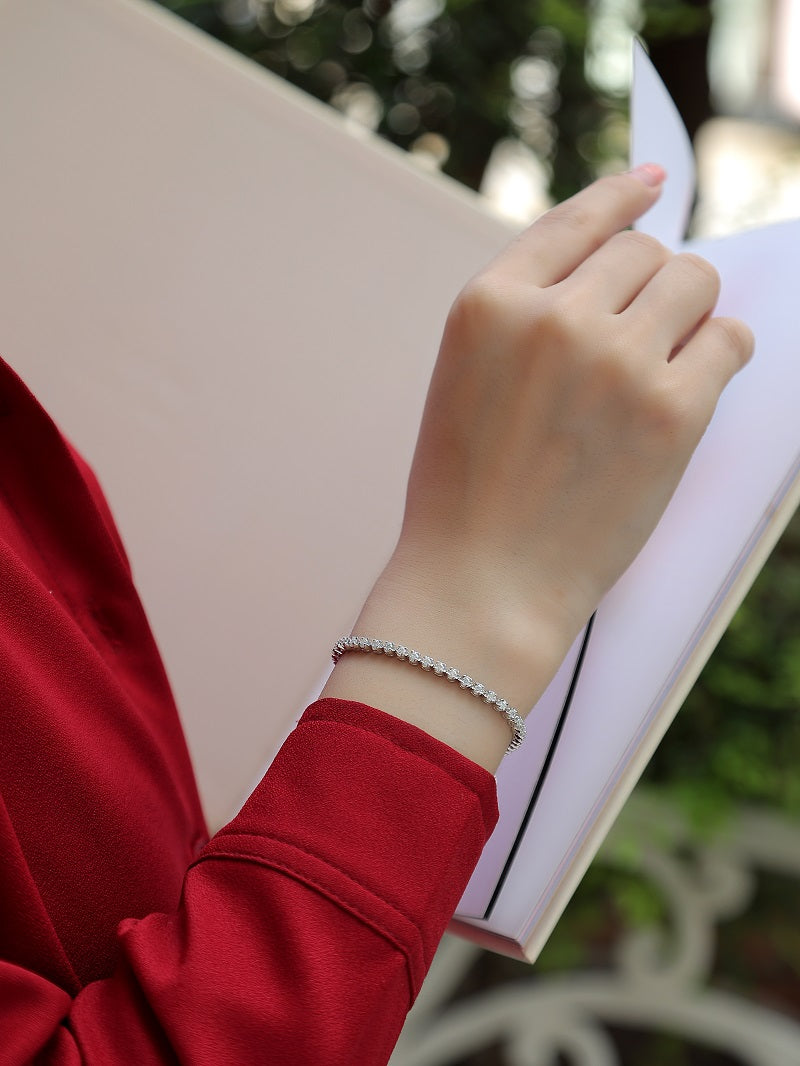 1Starlight Luxury Fashion Mosan Diamond S925 Silver Bracelet Prohibit Tk Sales