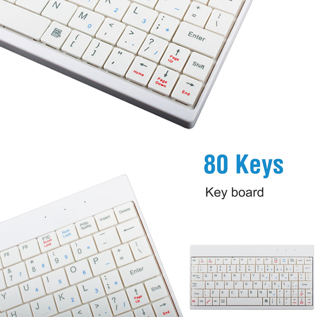 80 Keys Wired Keyboard Mini USB Connector Keyboard Portable Durable Keyboard With Carry Bag Tablet Stand For Android Window Tablet