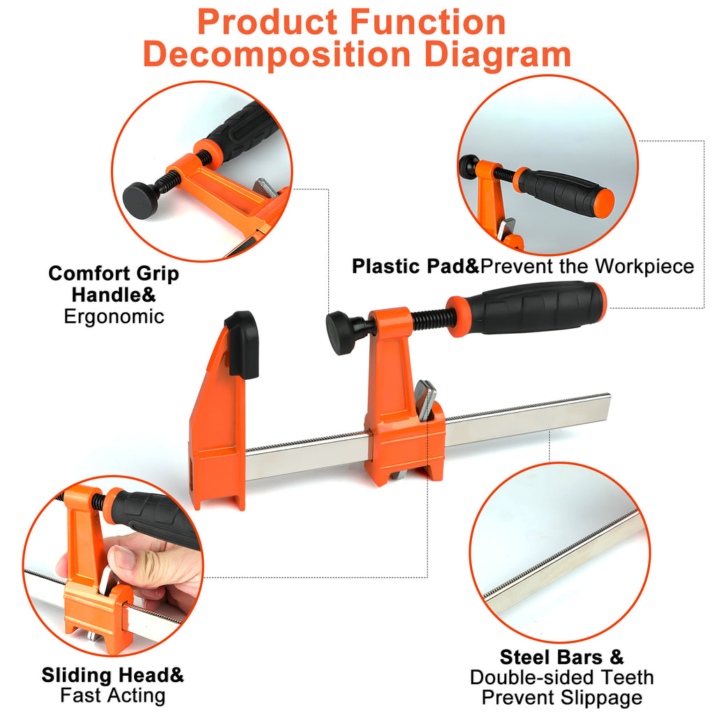4PCS, F-clamp
