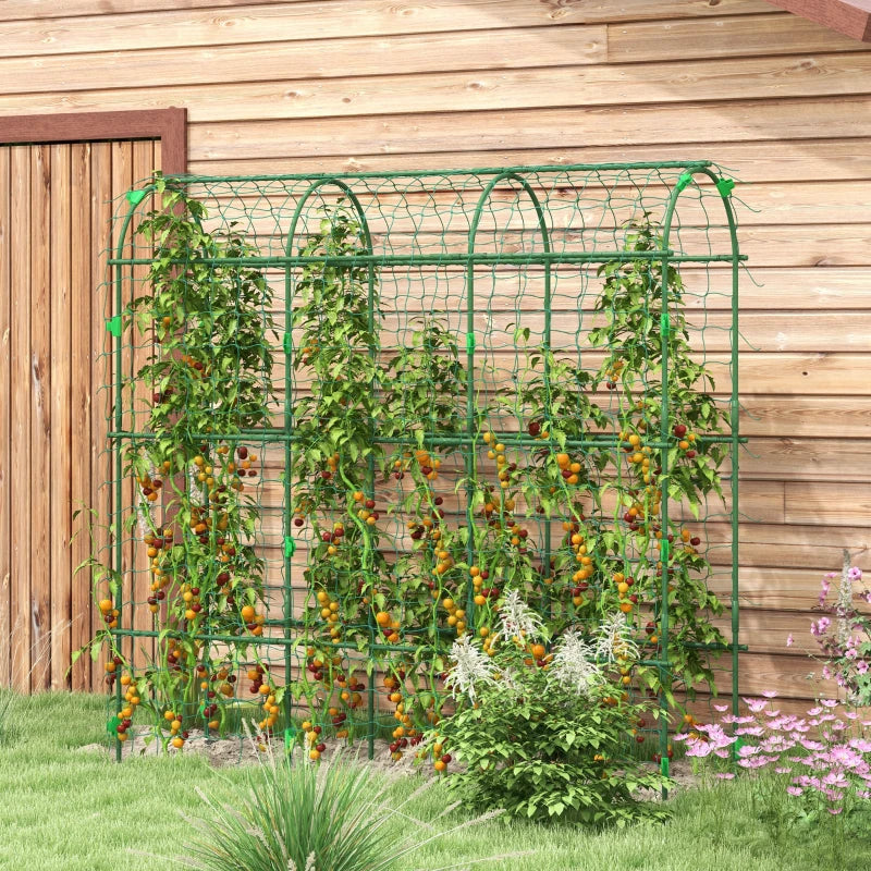 Metal Garden Trellis, Arch Trellis For Climbing Plants Outdoor, A-Frame, With Climbing Net