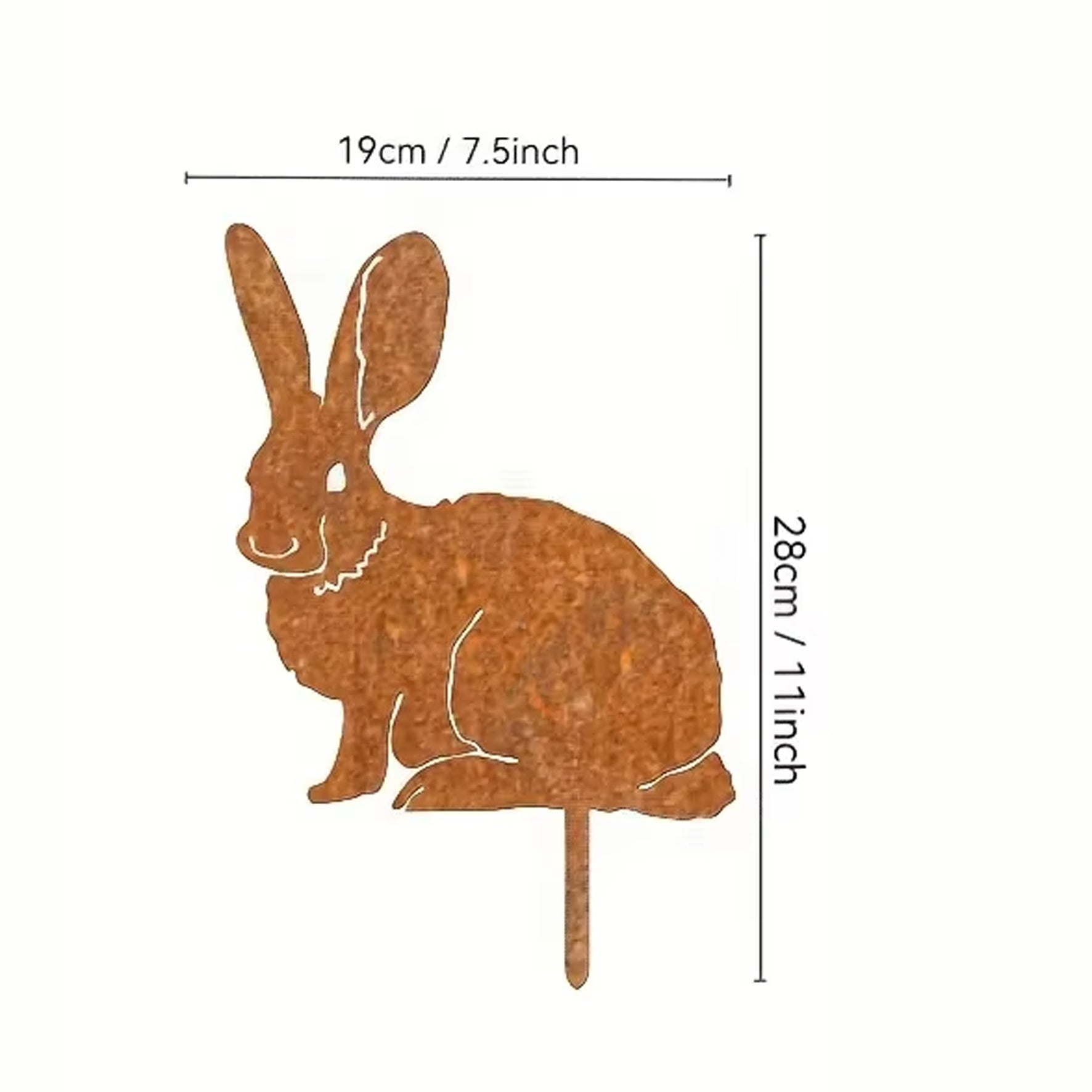 Metal Bunny Yard Stake - Rabbit Easter Garden Decor For Lawn, Patio, Flower Bed