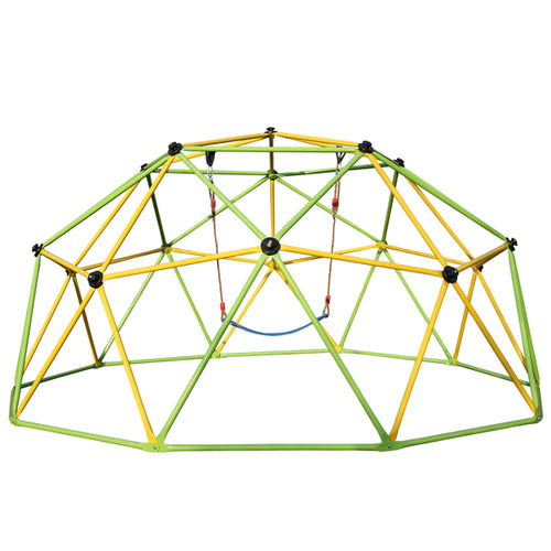 10FT Climbing Dome For Kids Jungle Gym Apply To Park Dome Climber With Swing Playground Equipment,Green