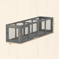 Outdoor Cat Tunnel, 59" Wooden Play Cat Enclosure, Extendable Pet Run With 3 Doors For Kitty, Puppy, Gray