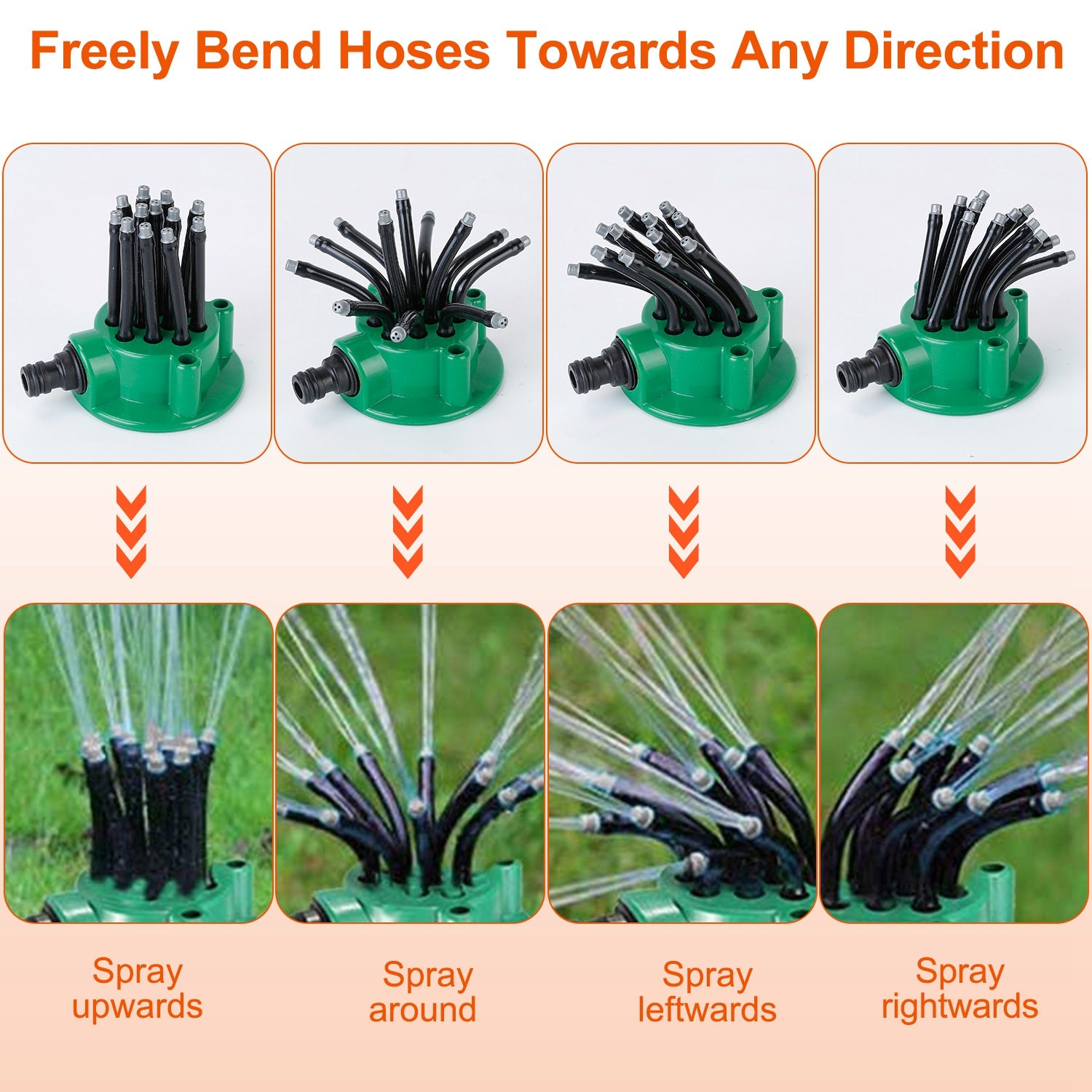 360 Degree Flexible Lawn Sprinkler Automatic 12 Tubes Garden Water Irrigation Sprayers Garden Sprinkler