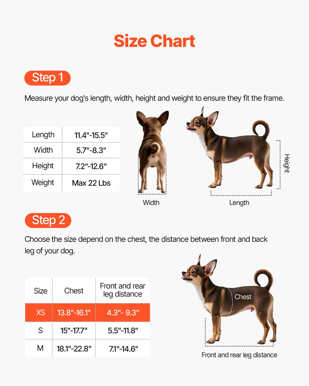 Dog Wheelchair For Back Legs, Adjustable 2 Wheels Pet Wheelchair, Lightweight  Dog Cart With Shock-Absorbing Wheels, Mobility Support Wheel Chair For Disabled Injured Dogs Up To 22lbs , X-Small