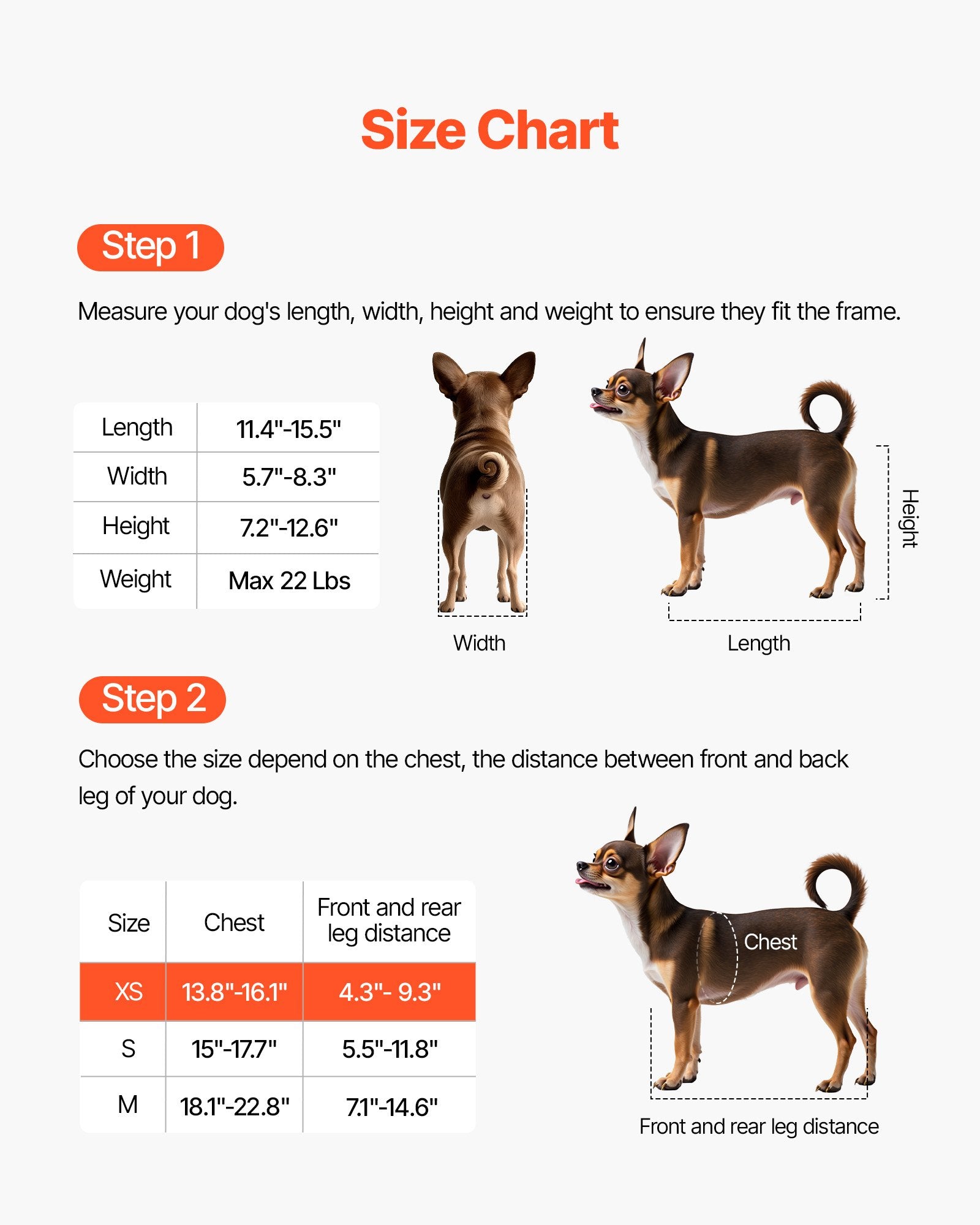 Dog Wheelchair For Back Legs, Adjustable 2 Wheels Pet Wheelchair, Lightweight  Dog Cart With Shock-Absorbing Wheels, Mobility Support Wheel Chair For Disabled Injured Dogs Up To 22lbs , X-Small