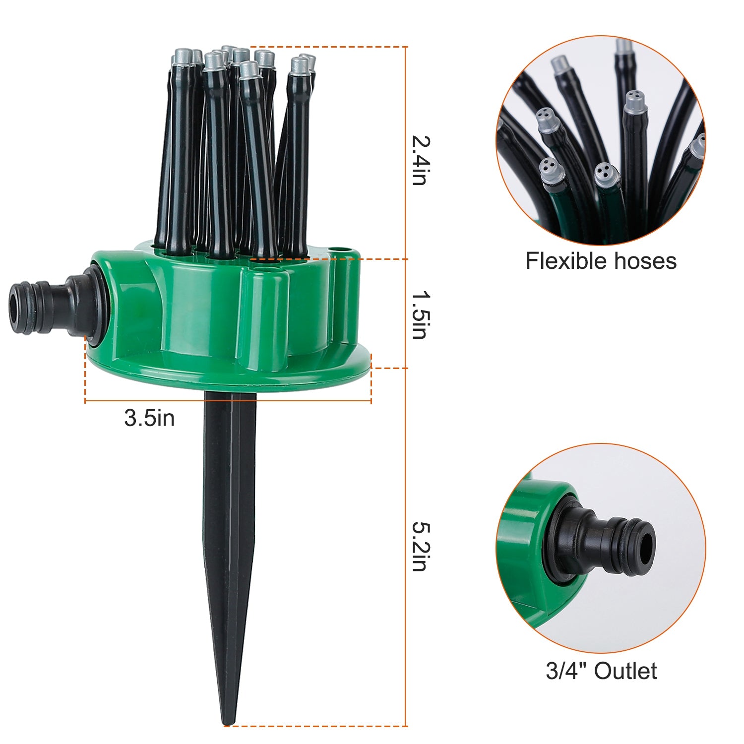 360 Degree Flexible Lawn Sprinkler Automatic 12 Tubes Garden Water Irrigation Sprayers Garden Sprinkler