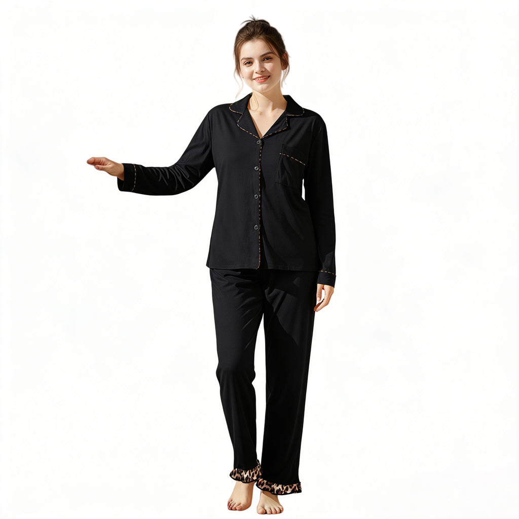 RONGTAI Cotton Womens Pajama Sets Comfy Fall Winter Pajama Set Long Sleeve Sleepwear 2 Pcs Pjs Nightwear