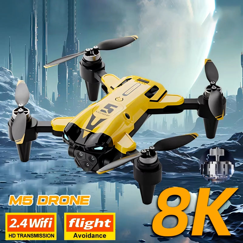 M5 Mini Drone With 8K HD Camera, 5G Real-Time Transmission, 30KM Long Range, Foldable Design, One Key Return & 360 Stunt - Beginner Friendly RC Drone Toy For Kids And Teens