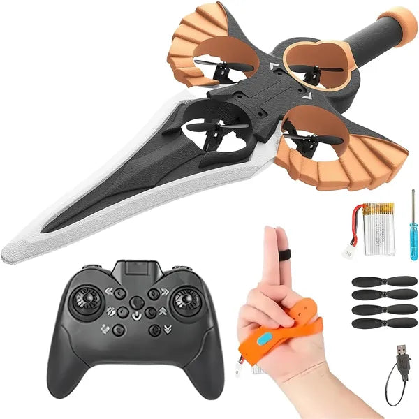 Feijian Remote-Controlled Glider - Remote-Controlled Feijian And 3-Speed Stunt Control (Controller Mode) Lightweight Remote-Controlled Aircraft, Suitable Gift For Teenagers And Adults (Copper Color)