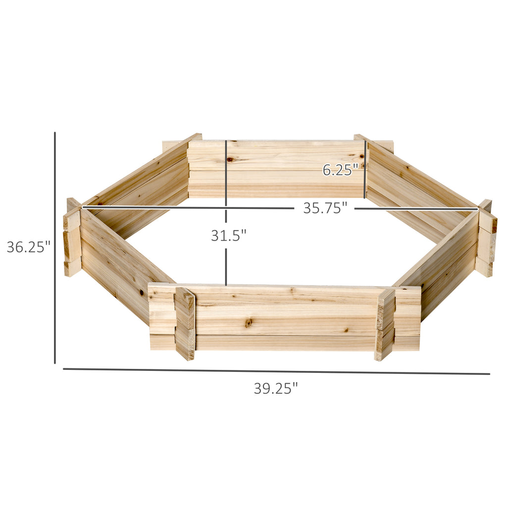 39'' x 36'' Screwless Raised Garden Bed, Hexagon Planter Box DIY Herb Garden