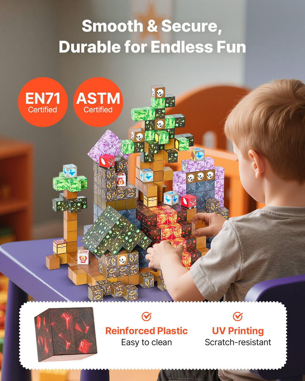 Magnetic Blocks 100 PCS Dark Castle Set STEM Montessori Sensory Toys