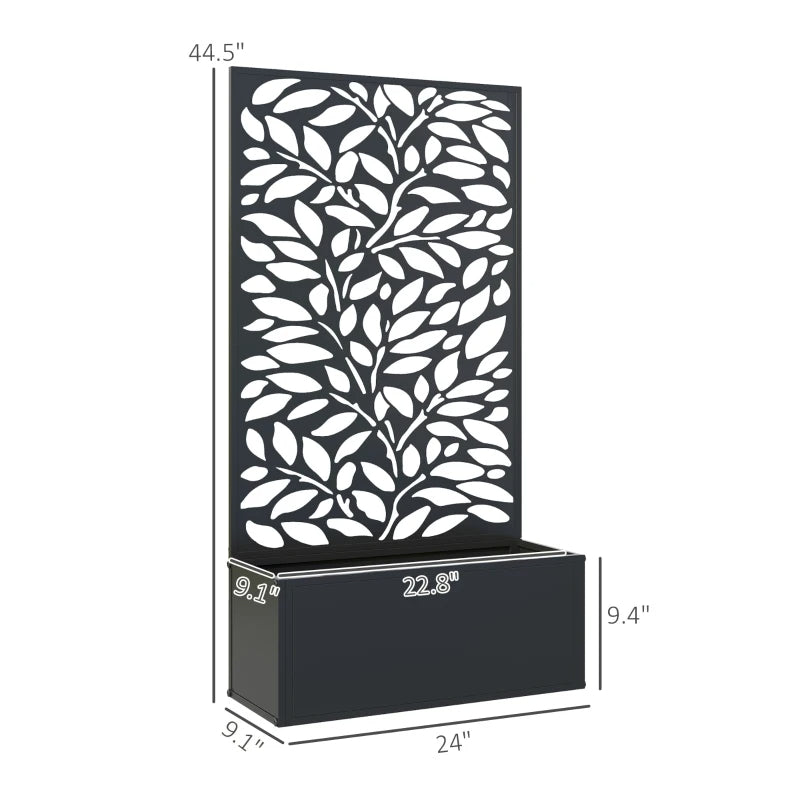Metal Garden Bed With Trellis For Climbing Plants, Freestanding Or Wall Mounted Flower Bed For Garden, Patio, Balcony