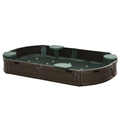 Kids Outdoor Sandbox with Cover Garden Bed Sand Pit, Easy Assembly Children's Oval Sandbox for Backyard, Brown, 72" x 41.25" x 8.75"