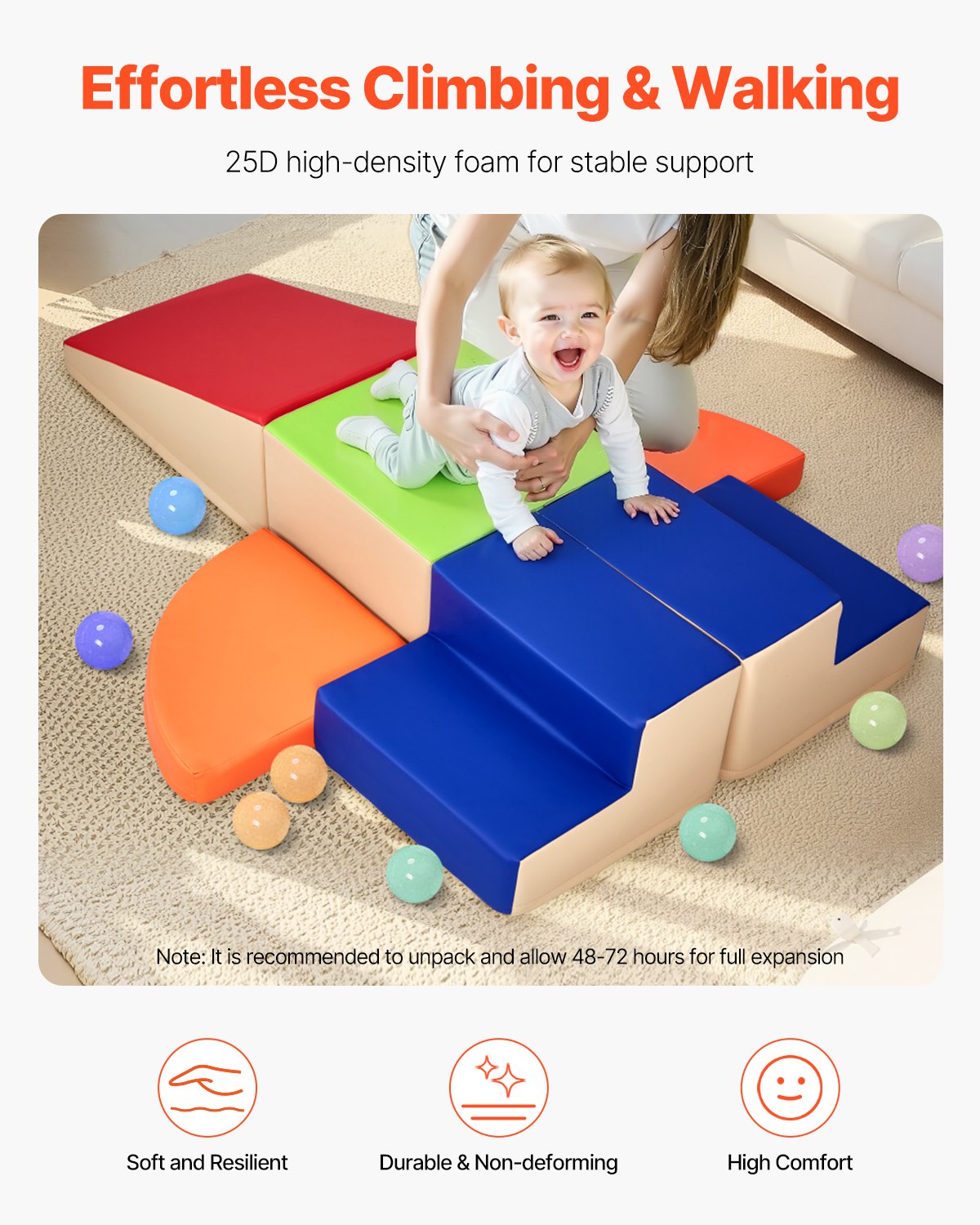 Climbing Toys 6 Piece Foam Climbing Blocks Set For Toddlers And Preschoolers