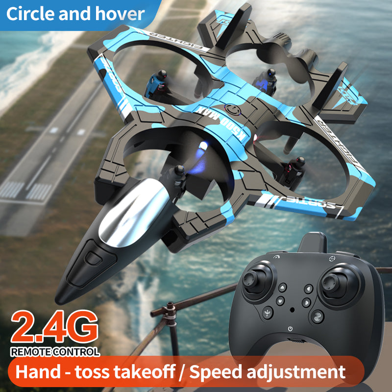 K500 Combat Drone Four-Channel Hovering Quadcopter With Altitude Hold, Flip Stunts, And Remote Control Lighting Plane